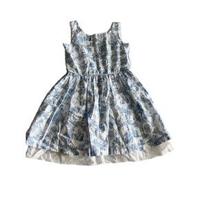 Girls Disney Dress Size 7/8 Sleeveless  Lined Button Back Beauty & The Beast